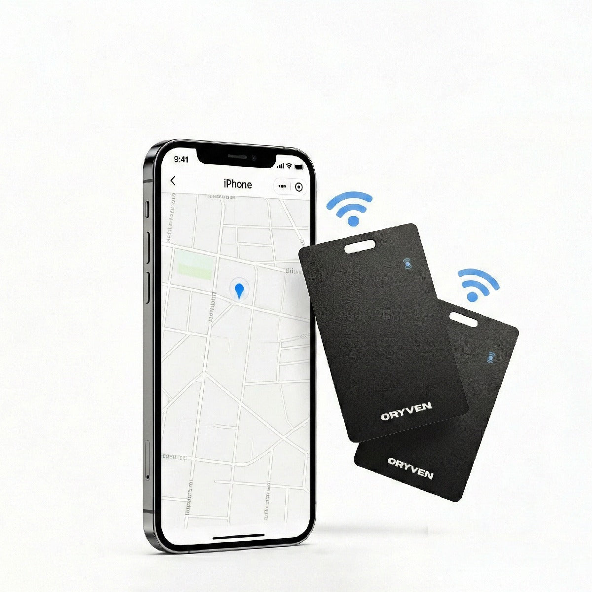 ORYVEN™  Smart Wallet Tracker Card for iOS (Apple Find My)