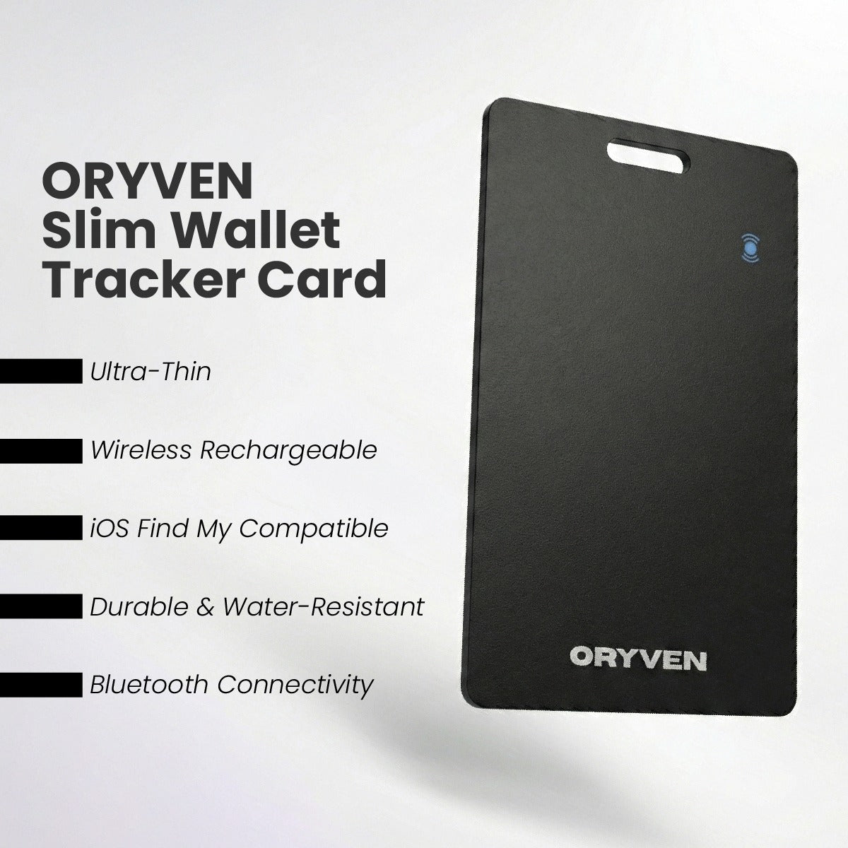 ORYVEN™  Smart Wallet Tracker Card for iOS (Apple Find My)