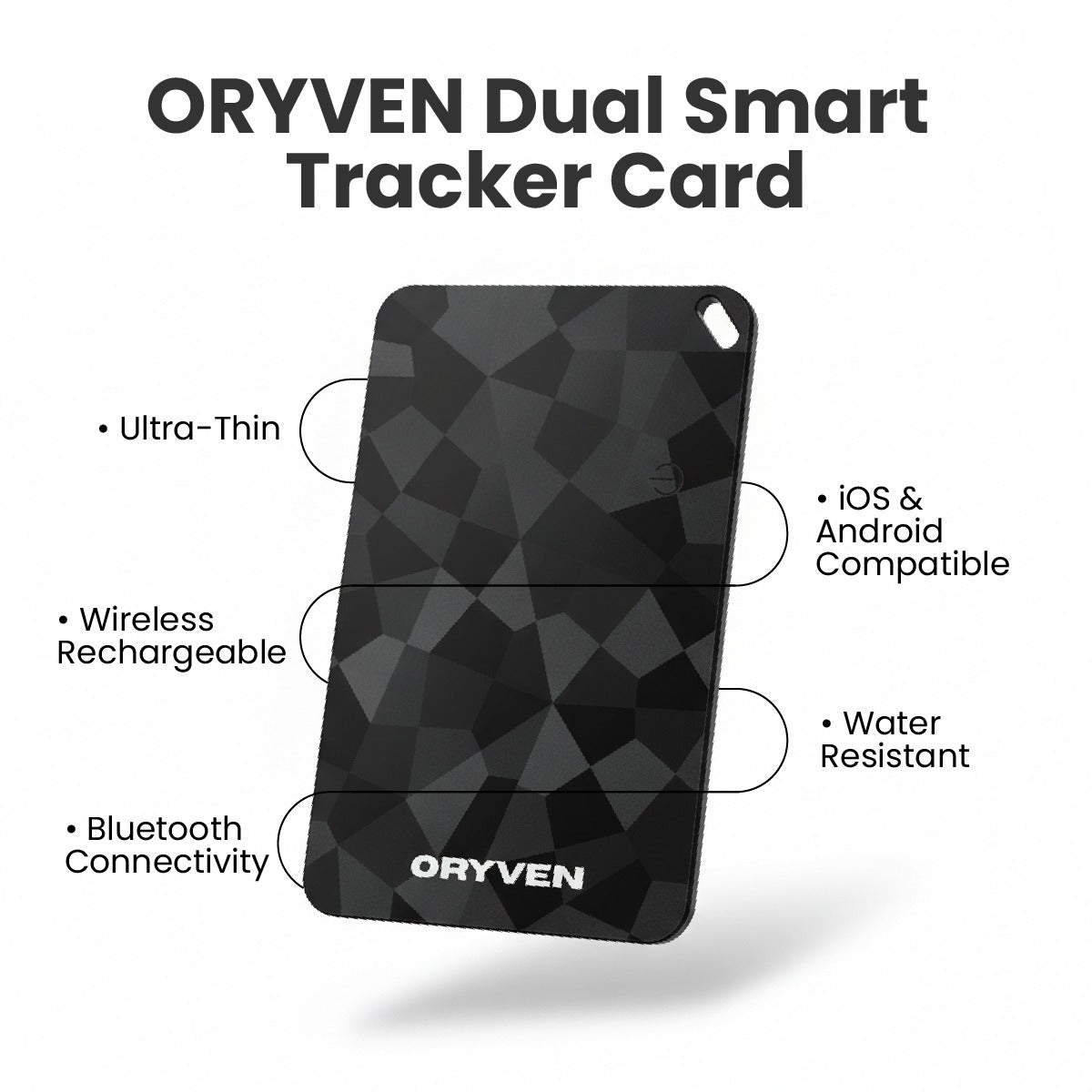 ORYVEN™  Dual-System Smart Wallet Tracker Card ( ios & Andriod )